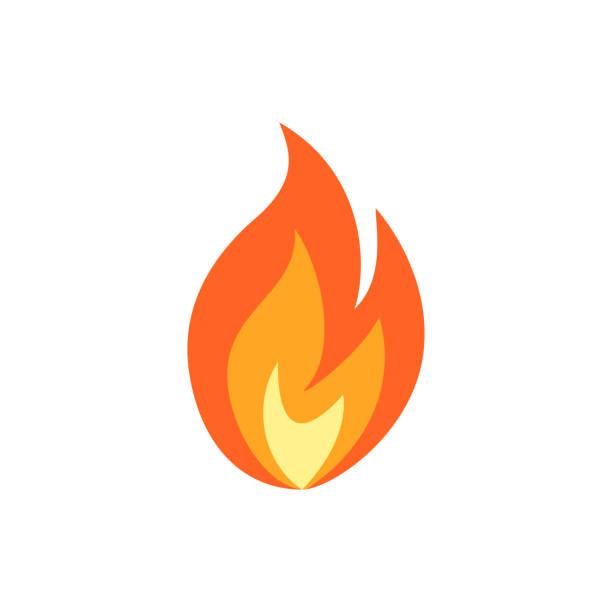 Vector flame icon. Simple illustration of fire in flat style