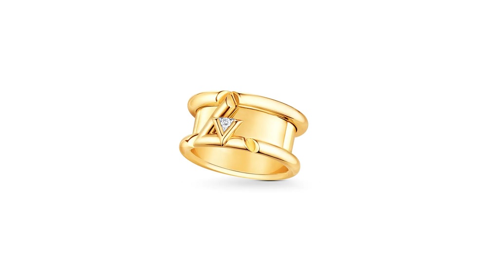 One Band Yellow Gold and Diamond Ring LOUIS VUITTON