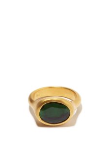 Green Tourmaline & 22kt Gold Ring ELI HALILI