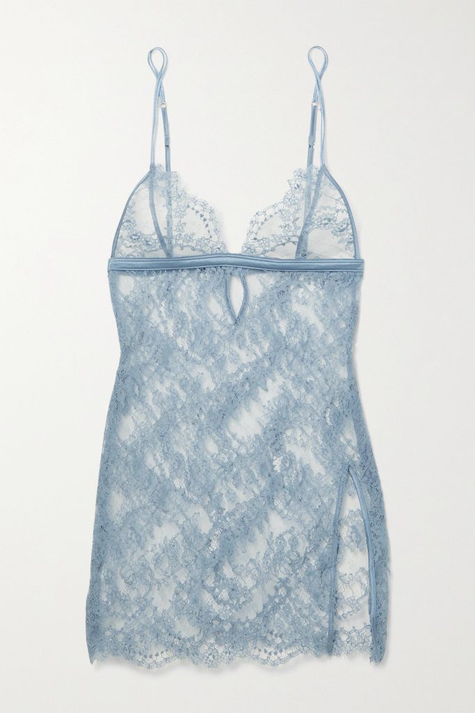 Lucida Satin-Trimmed Stretch-Lace Chemise COCO DE MER