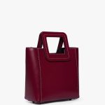Shirley Leather Grab Bag In Raspberry STAUD