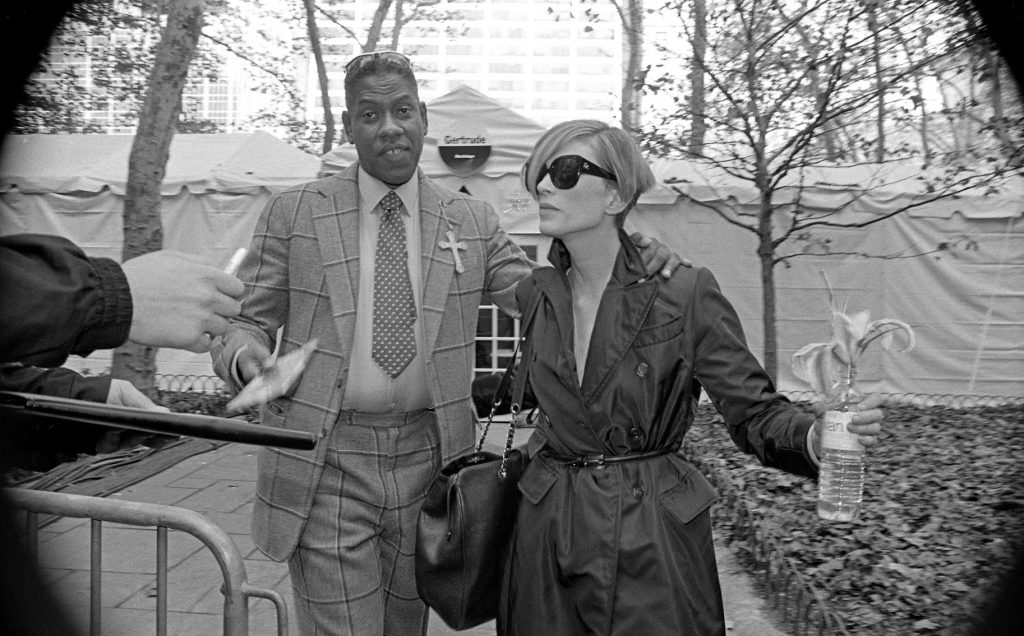 Talley and Kristen McMenamy during fashion week in the mid-1990s in New York