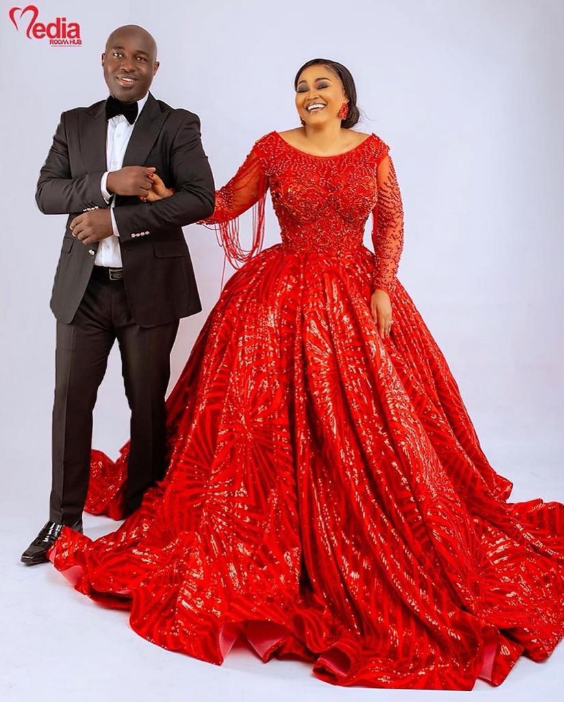 Mercy Aigbe And Her Newlywed Husband, Kazim Adeoti