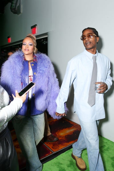 Rihanna and ASAP Rocky enter the launch party for her new style from Puma.