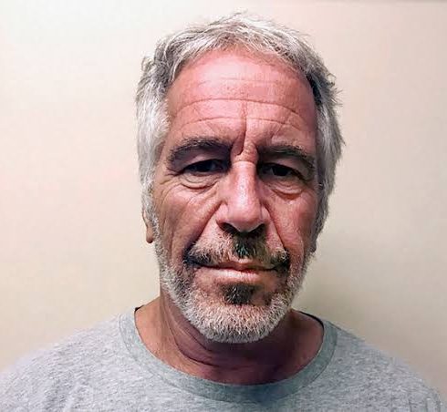 The late Jeffrey Epstein photographed in jail.